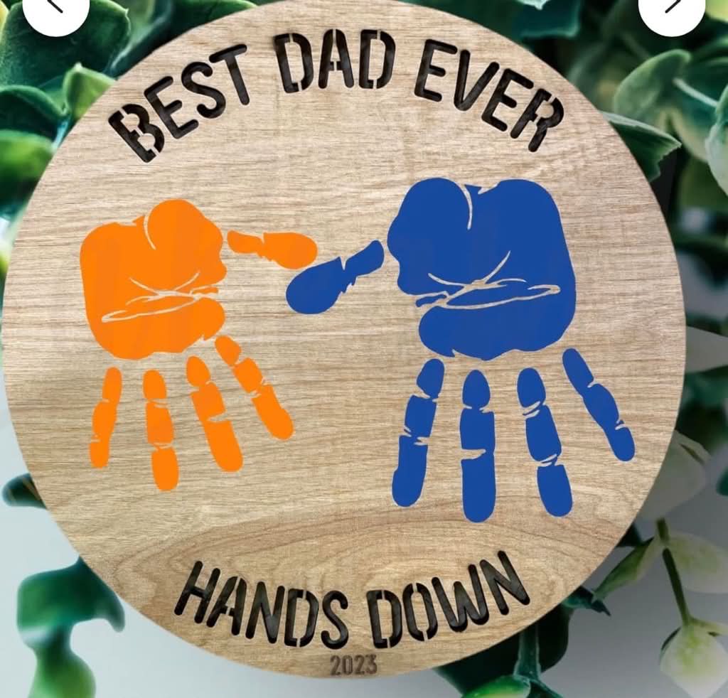 🖐️ Best Dad Hands Down Personalized Plaque ❤️