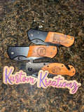 Personalized Wooden Handle Knife with Case — Custom Engraved Gift