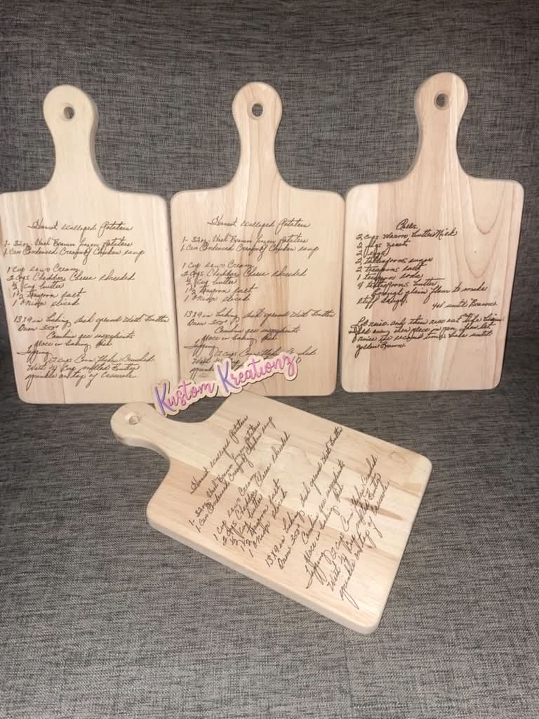 Handwritten Recipe Cutting Board — Custom Engraved Family Keepsake